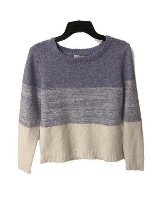cupcakes & cashmere Sweaters - cupcakes & cashmere Soft Color Block Ombré Crewneck Sweater Purple and White